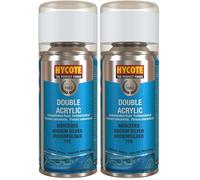 Hycote Double Acrylic Aerosol Car Spray Paint, Mercedes - Iridium Silver, 150 ml (Pack of 2)