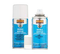 Hycote Double Acrylic Ford Frozen White Spray Paint 150ml + White Primer Kit