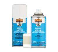 Hycote Double Acrylic Ford Ivory Spray Paint 150ml + White Primer Kit