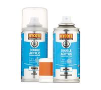 Hycote Double Acrylic Ford Signal Orange Spray Paint 150ml + Red Primer Kit