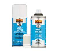 Hycote Double Acrylic Peugeot Bianca White Spray Paint 150ml + White Primer Kit
