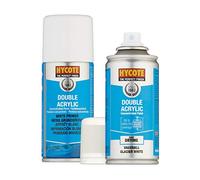 Hycote Double Acrylic Vauxhall Glacier White Spray Paint 150ml + White Primer