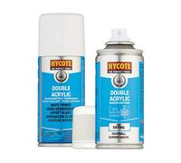 Hycote Double Acrylic Vauxhall Summit White Spray Paint 150ml + White Primer Kit