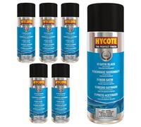 Hycote Fast Drying Aerosol Car Spray Paint, Satin Black, 400 ml (Pack of 6)