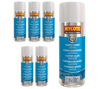 Hycote Fast Drying Aerosol Car Spray Paint, White Primer, 400 ml (Pack of 6)