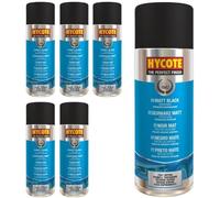 Hycote Matt Black Spray Paint, 400ml (Pack of 6)