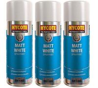 Hycote Matt White Paint 400ml (Pack of 3)