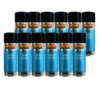 Hycote Satin Black Spray Paint 400ml - UV Resistant - (Pack of 12)