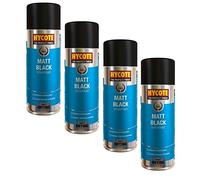 Hycote XUK027 Matt Black Fast Drying Spray Paint 400ml X 4