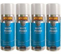 Hycote XUK0302 White Primer Spray Paint 400ml Aerosol x 4
