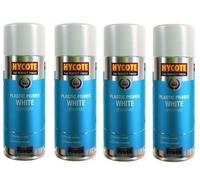 Hycote XUK610 White Plastic Primer Spray Paint 400ml X 4