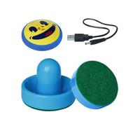 HYCT New Air Hockey Pucks and Paddles - Funny Design Air Hockey Pucks for Any Flat Surface, Include a Charging Cable and Electronic Rechargeable Air Hockey,2 Air Hocky Strikers