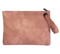 Hycurey Oversized Clutch Bag Purse and Handbag Womens Large PU Leather Evening Wristlet Handbags, Pink, L