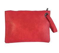 Hycurey Oversized Clutch Bag Purse and Handbag Womens Large PU Leather Evening Wristlet Handbags, Red, S