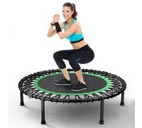 HYD-Parts 40" Foldable Fitness Trampoline for Adults with 32 Bungee Cords 450lbs, Portable Exercise Mini Trampoline, Small Rebounder Indoor/Outdoor, Quiet Workout Equipment