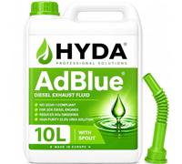 HYDA Ad Blue Car Diesel 10L with Easy Pour Spout, AdBlue 10 Litres DEF ISO 22241 Diesel Exhaust Fluid for Cars Vans Motorhomes Trucks HGVs and Commercial Vehicles
