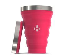 HYDAWAY Collapsible Pint - 16 oz, Silicone & Steel Rim I Collapsible Cup for Beer, Water & Soda, Portable Drinking Cup for Party, Camping, Backpacking & Hiking, Folding Travel Cups Collapse to 1-inch