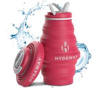 HYDAWAY Collapsible Water Bottle - 17oz I Reusable Water Bottles with Flip Top Lid for Travel, Hiking, Backpacking I Portable & Leakproof, Food-Grade Silicone, BPA Free, Collapse to 1.5”