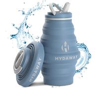 HYDAWAY Collapsible Water Bottle - 17oz I Reusable Water Bottles with Flip Top Lid for Travel, Hiking, Backpacking I Portable & Leakproof, Food-Grade Silicone, BPA Free, Collapse to 1.5”