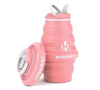 HYDAWAY Collapsible Water Bottle - 17oz I Reusable Water Bottles with Flip Top Lid for Travel, Hiking, Backpacking I Portable & Leakproof, Food-Grade Silicone, BPA Free, Collapse to 1.5”