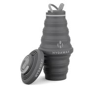 HYDAWAY Collapsible Water Bottle - 25oz I Reusable Water Bottle with Flip Top Lid for Travel, Hiking, Backpacking I Portable & Leakproof, Food-Grade Silicone, BPA Free, Collapses to 1.5”