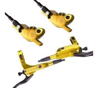 HYDBCNP Bicycles Rear Brake Drum Fit For AM Fit For Enduro Bicycle E4 Fit For ZEE M8120 MTB 4 Piston Hydraulic Disc Brake M840 With Cooling Pad(Pair gold)