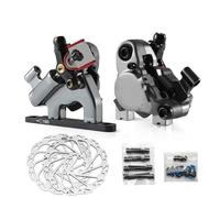HYDBCNP Bicycles Rear Brake Drum Flat Mount Disc Brake F1 Hydraulic Caliper Rotor 160mm Line Pull Disc Brake MTB CX Road Front Rear(Gray color)