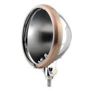 HYDBCNP Headlamp Front Headlight FIt For Harley5.75 Motorcycle Lamp LED Headlight Lamp Shell Bucket Housing Headlamp Shell Bottom Mount Waterproof Fog Headlights(Beige)
