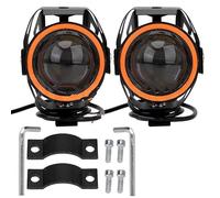 HYDBCNP Headlamp Front Headlight LED Motorcycle Angel Eyes Motorbike U7 Headlamp Spotlights Motorcycle Headlights Super Bright 125W 2Pcs/set Waterproof Fog Headlights(Red light)