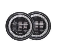 HYDBCNP Headlamp Front Headlight Motorcycle 4.5" 4 1/2 LED Passing Light 30W Fog Lamp Auxiliary Driving Lamp Black Halo Angel Eyes Chrome Lamp Waterproof Fog Headlights