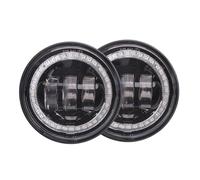 HYDBCNP Headlamp Front Headlight Motorcycle 4.5" 4 1/2 LED Passing Light 30W Fog Lamp Driving Lamp Black With Halo Angel Eyes Chrome Lamp Waterproof Fog Headlights