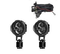 HYDBCNP Headlamp Front Headlight Pair 100W Motorcycle Headlight Fog Lights Led Auxiliary Light Spotlight Headlamp Dual Color flasher Fog Lamp Waterproof Fog Headlights(White and wire)