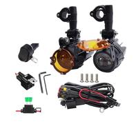 HYDBCNP Headlamp Front Headlight Pair 100W Motorcycle Headlight Fog Lights Led Auxiliary Light Spotlight Headlamp Dual Color flasher Fog Lamp Waterproof Fog Headlights(Gold light A)