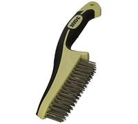 Hyde - 181348 HYDE 46842 Stainless Steel Wire Brush with Narrow Profile, 11-inch, MAXXGRIP PRO