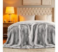 Hyde Lane Large Faux Fur Blanket, 150x200cm Oversized Reversible Throw with Long Pile Plush, Soft and Warm for Bed or Sofa, Perfect for Winter Layering, Direwolf