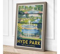 Hyde Park Italian Gardens Canvas Wall Art Print 24x16 Inch (61 x 41 cm)