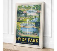 Hyde Park Italian Gardens Canvas Wall Art Print 30x20 Inch (76 x 51 cm)