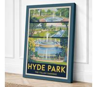 Hyde Park Italian Gardens Canvas Wall Art Print 36x24 Inch (91 x 61 cm)