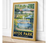 Hyde Park Italian Gardens Canvas Wall Art Print 36x24 Inch (91 x 61 cm)
