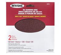 Hyde Round Abrasive Sanding Disc, 9"/225mm 120 Grit, 2 Pack fits Hyde Radial Sander
