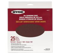 Hyde Round Abrasive Sanding Disc, 9" 120 Grit, 25 Pack fits Hyde Radial Sander
