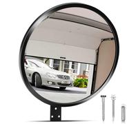 Hydencamm - 12" Acrylic Convex Mirror, Wide Angle Adjustable Fixing Bracket, Indoor Outdoor Curved Security Mirror for Driveway, Parking Lot, Garage,
