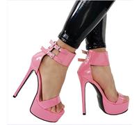 HYDgfiuf Unisex Men Womens Pink Ankle Strap High Heels Stiletto Platform Sandals Sexy Stripper Club Pole Dancing Heels Wedding Party Dress Shoes Large size,Pink,46