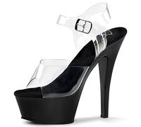 HYDgfiuf Women's Gold Platform Clear Sandals,Exotic Fetish High Heel,Sexy Stripper Performance Pole Dancing Shoes Wedding Party Ball Shoes Plus Size,Black,36