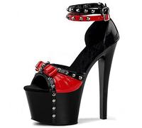 HYDgfiuf Women's Gothic Rivets Platform Sandals Stiletto High Heels Sexy Stripper Club Pole Dancing Show Heels Wedding Dress Party Shoes Unisex Large Size,Black,4.5 UK