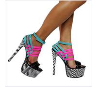 HYDgfiuf Womens Platform High Heels Ladies Peep Toe Sandals Sexy Stripper Club Pole Dancing Heels Wedding Party Dress Shoes Large size,Blue,39