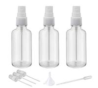 Hydior 2oz Clear Glass Spray Bottles for Essential Oils, Small Spray Bottle with Plastic Sprayer - Set of 3