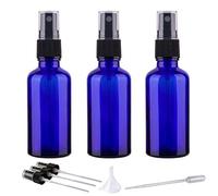 Hydior 2oz Small Fine Mist Spray Bottles For Essential Oils, Blue Glass Spray Bottle 3 Pack