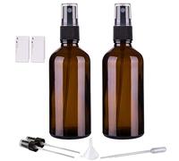 Hydior Amber Glass Spray Bottles for Essential Oils, 4oz Empty Small Fine Mist Spray Bottle 2 Pack