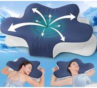 Hydomi Cervical Memory Foam Pillow for Neck and Shoulder Pain-Adjustable Orthopedic Pillow with Armrest Design-Bed Pillow with Cooling Washable Cover for Side, Back & Stomach Sleep-100-Night Trial